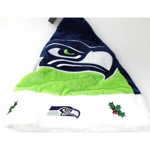 Seattle Seahawks Santa Hat Team Logo Holiday Plush NEW Christmas